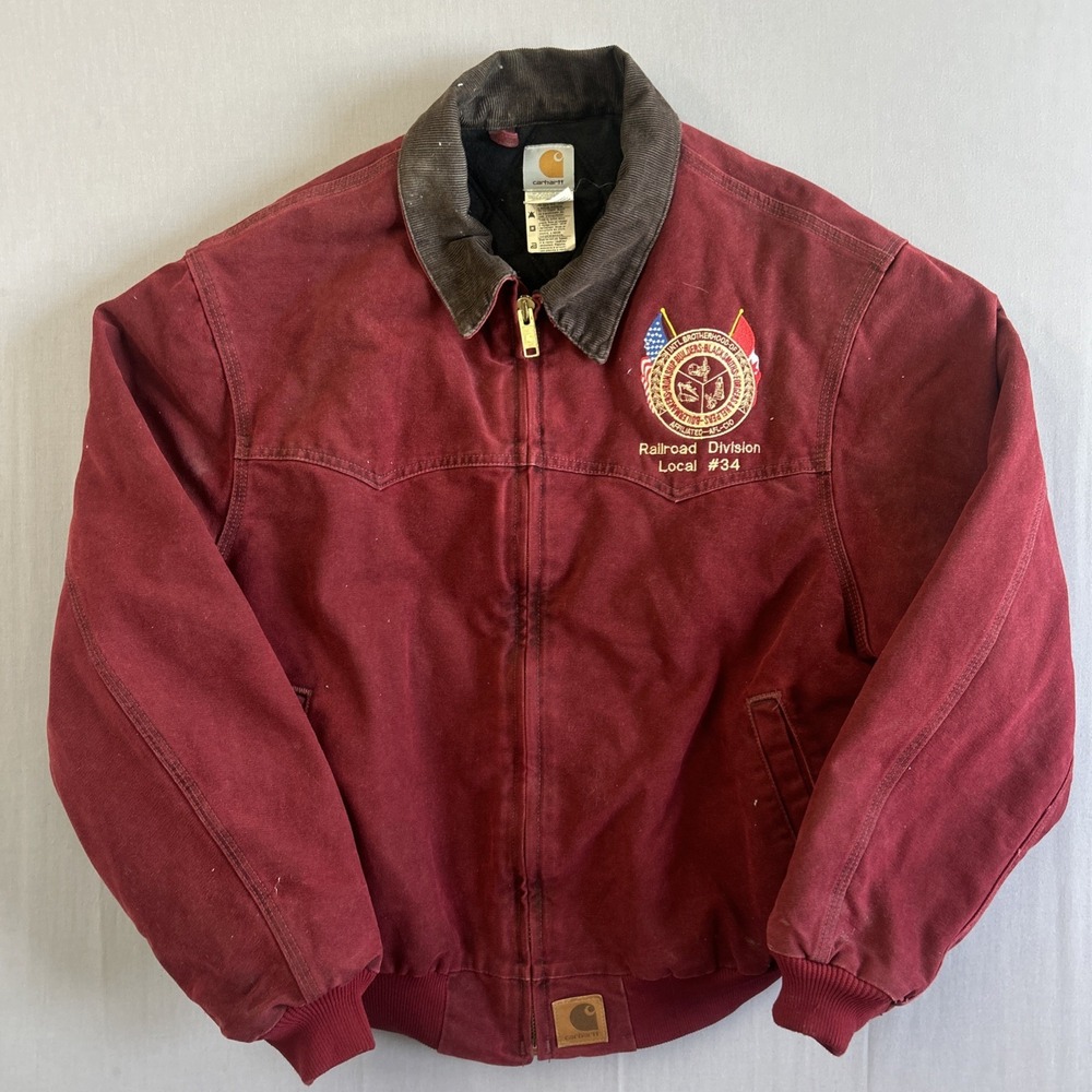 Vintage J14 CRI Carhartt Santa Fe Jacket 2XL Rare Crimson Union Blacksmith